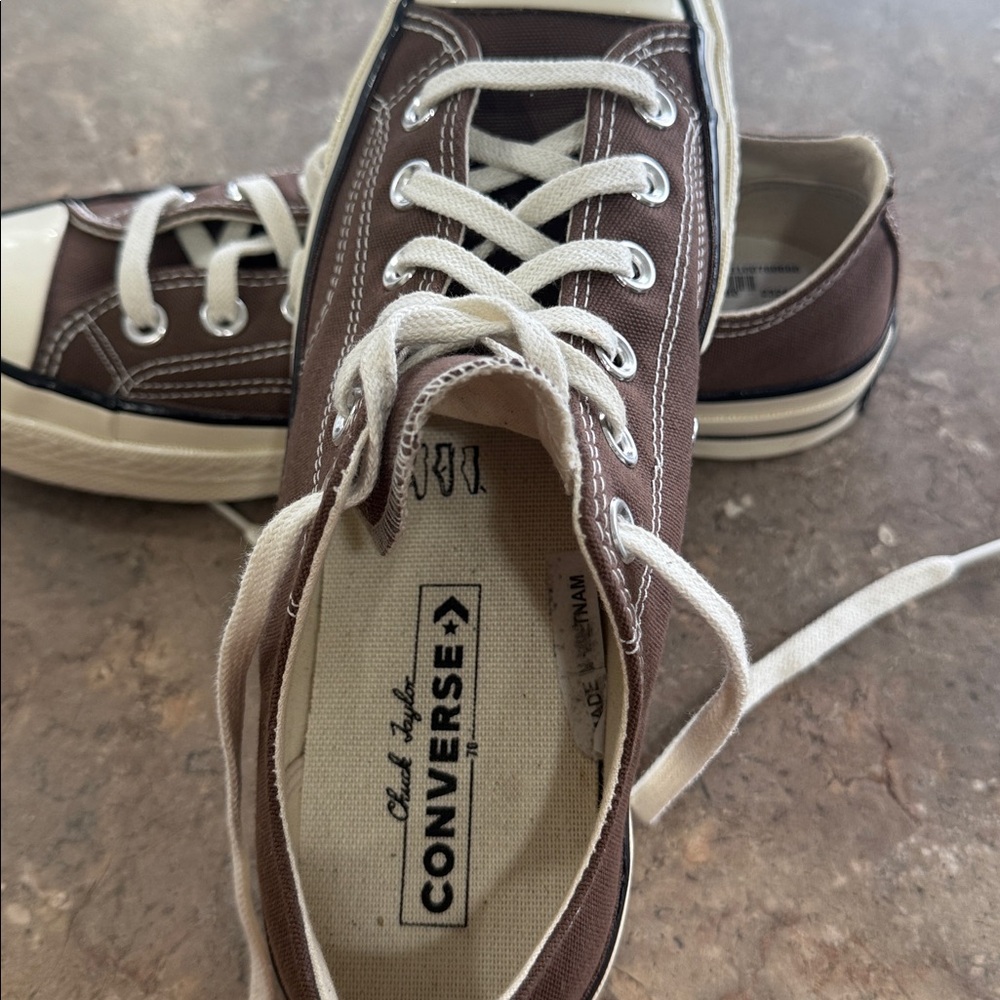 Converse Brown and White Chuck Taylor Sneakers